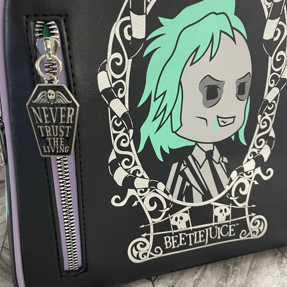 Beetlejuice Bioworld Cartoon Chibi Character Sandworm Striped Mini Backpack Bag main image 5
